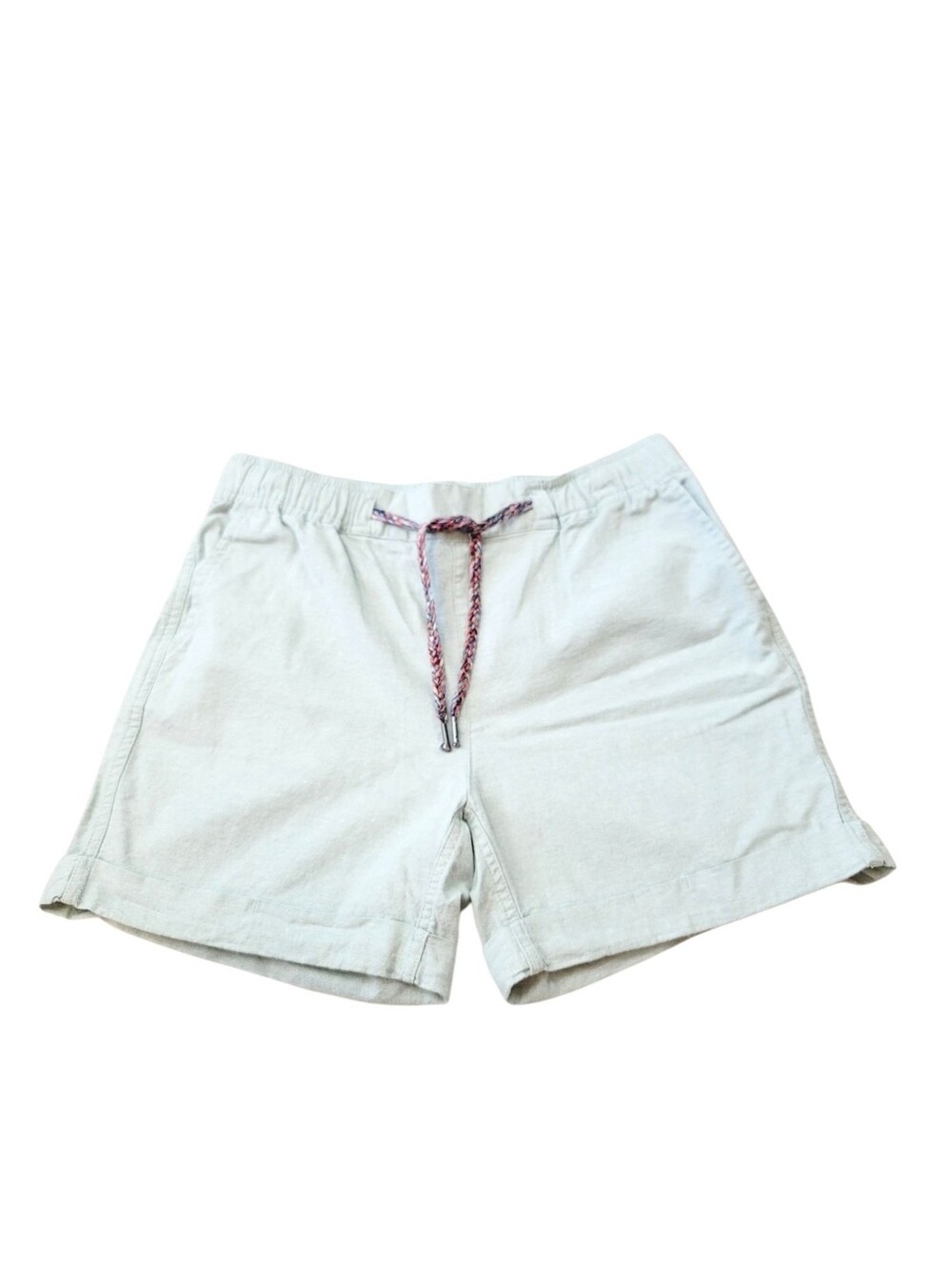 Eddie Bauer Linen-Blend Pull-On Cuffed Drawstring Utility Shorts in Mint Size M - Picture 8 of 9